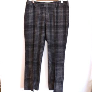 BURBERRY MENS PLAID WOOL PANTS SZ 36